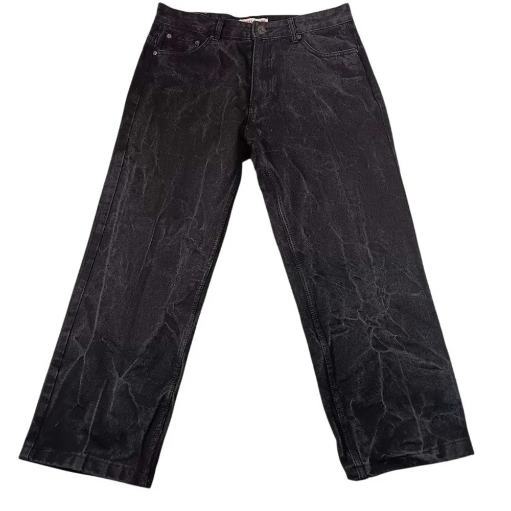 Rebel Minds Jeans Mens 36x32 Black Wash Relaxed Straight Denim‎ Pants Casual